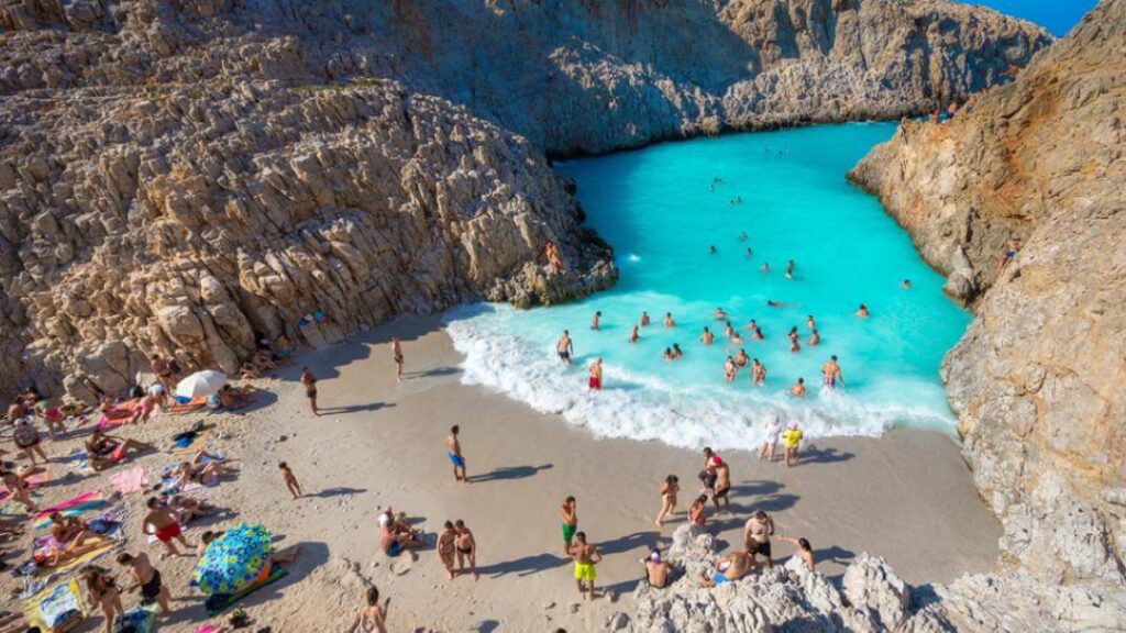 Seitan Limania, beautiful beach that we visit with Boat Hire Chania.